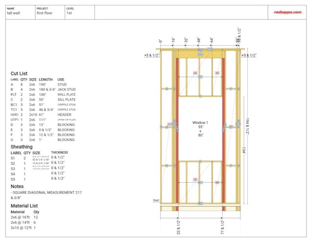 How To Build Tall Wall Blueprints With The RedX Walls App