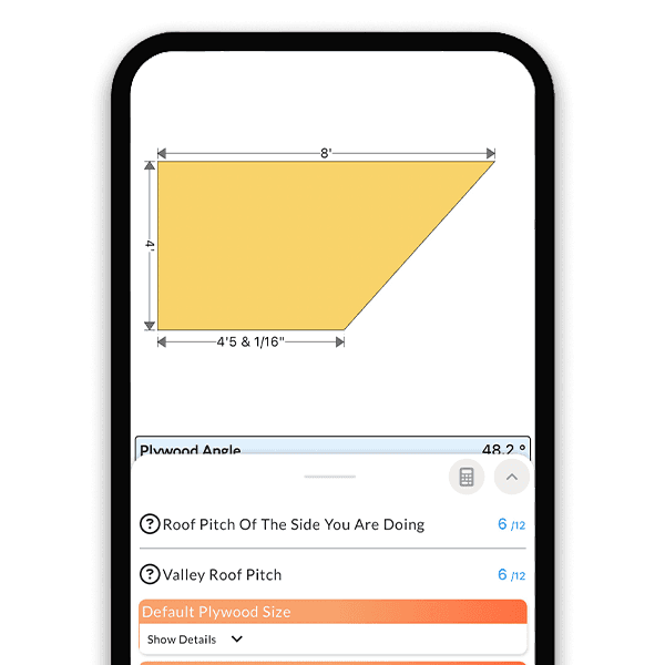 Plywood Angle Calculator Interface