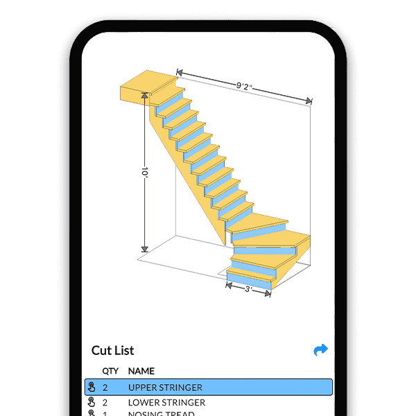 L-Shaped Winder Stair Builder Interactive 3D Model