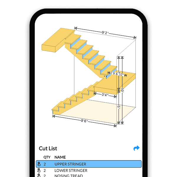 U-Shaped Stair Builder Interactive 3D Model