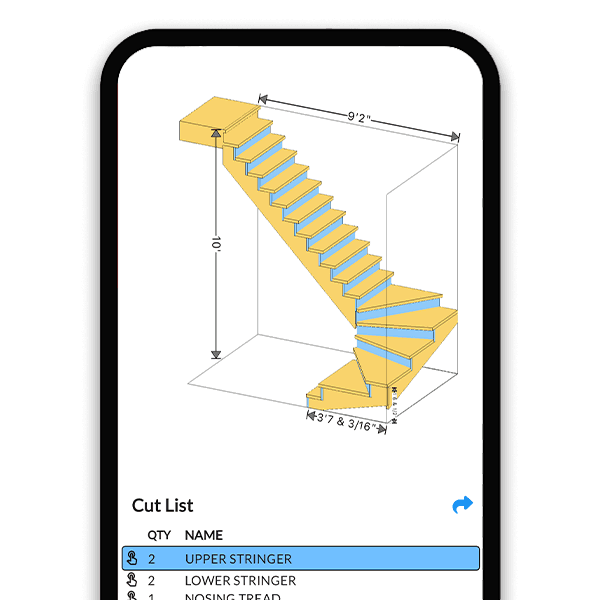 U-Shaped Winder Stairs Builder Interactive 3D Model