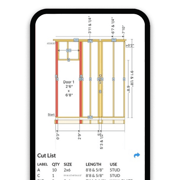 Simple Interior Wall Builder showing straight wall with door opening