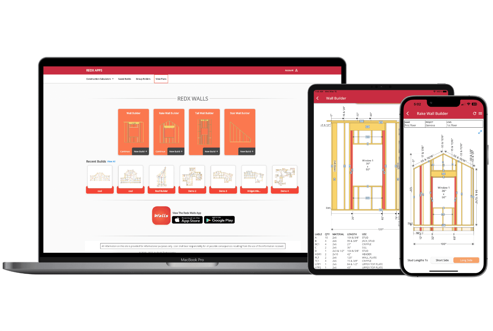 RedX Walls App Interface