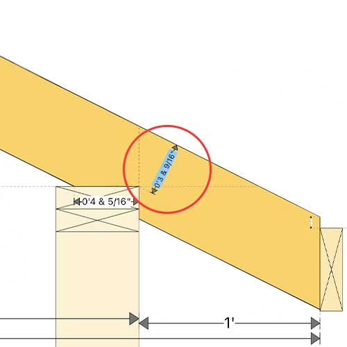 what is the birdsmouth depth on a roof rafter