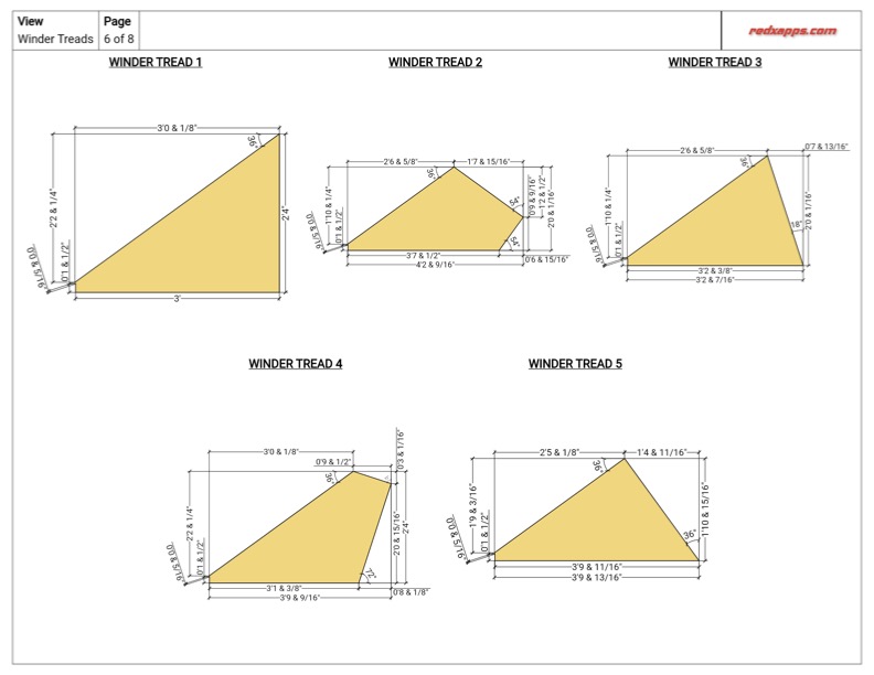 u shaped widner treads blueprint redx stairs app