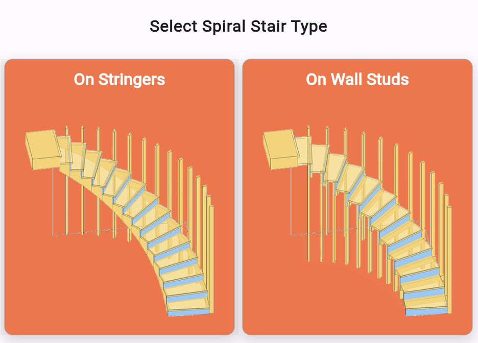 Choose between stringer or stud type spiral stair redx stairs app