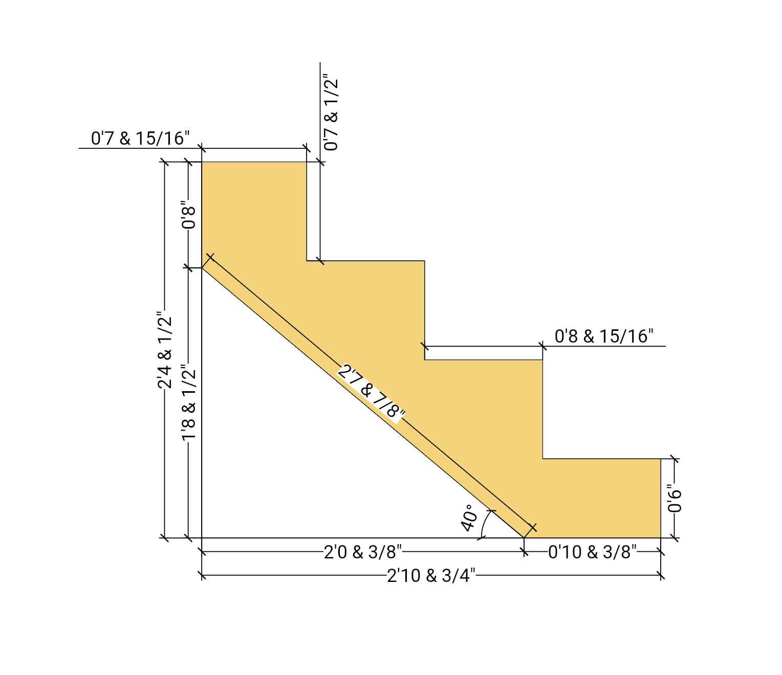 Cut List stringer l shped stair redx stairs app