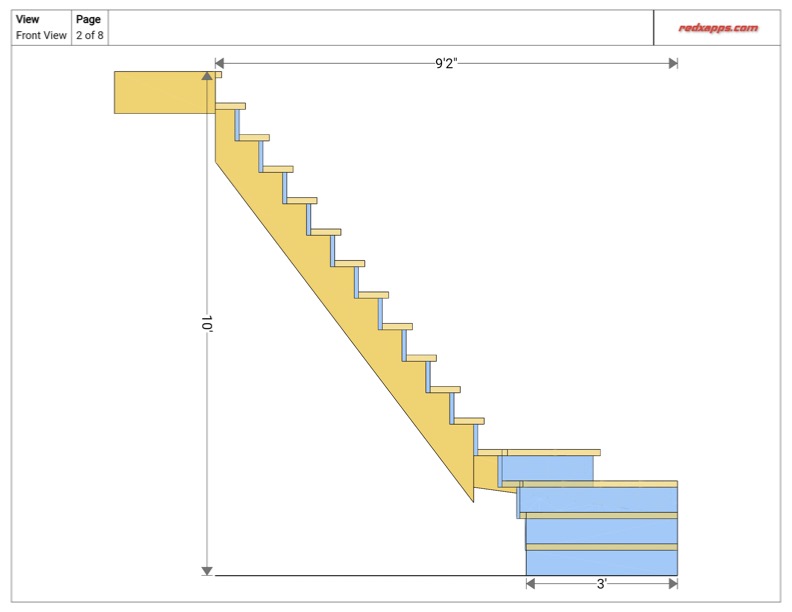 l shaped winder blueprint side view