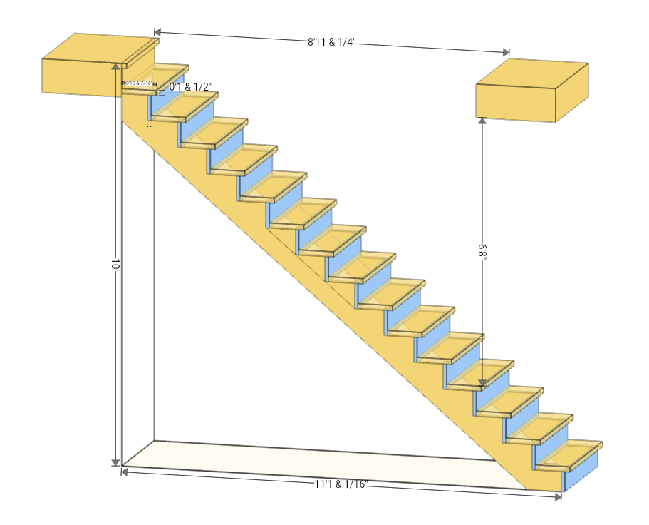 3D straigth stair