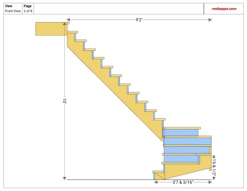 U-shaped winder blueprint side view