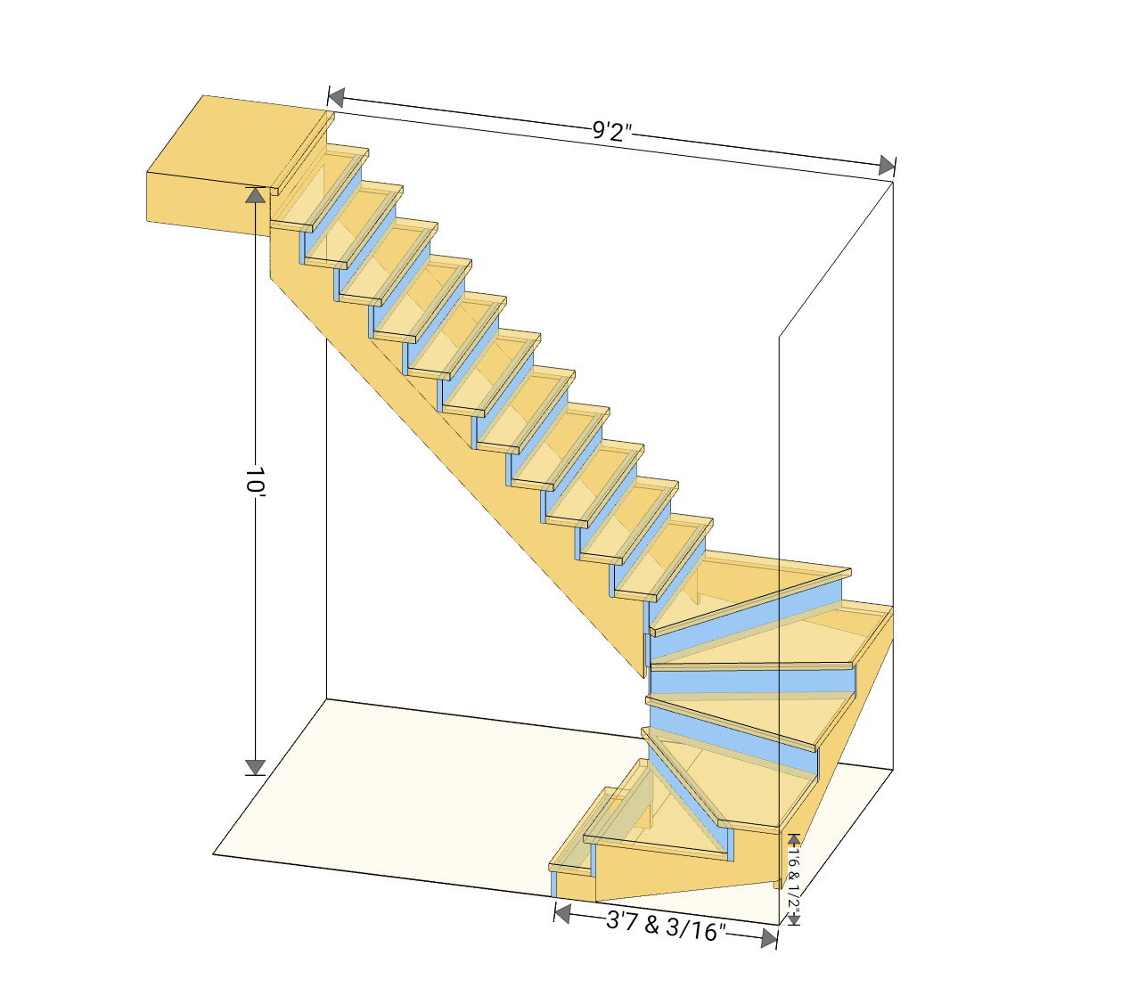 Real-time 3D visualization of staircase