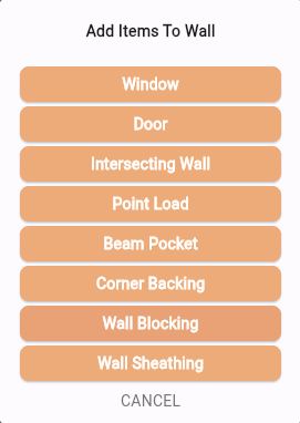 adding components to a wall redx walls app 